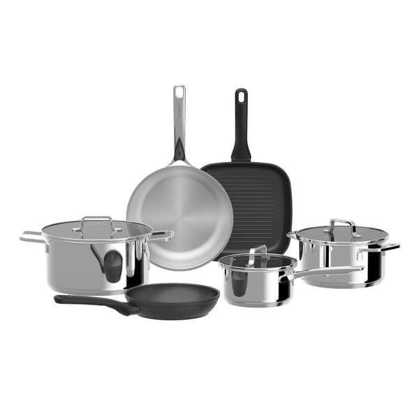 BergHOFF 6-delt Grydest - Uqonic Kollektion med Stl- og Keramiske Pander, Induktionsklar og Nem at Rengre