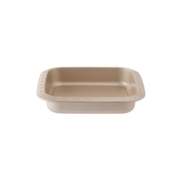 BergHOFF Nelinmuotoinen Kakkuvuoka 22x22x5 cm - Balance-sarjan Tarttumaton Hiiliters Helppokyttisell Annosteluruudukolla