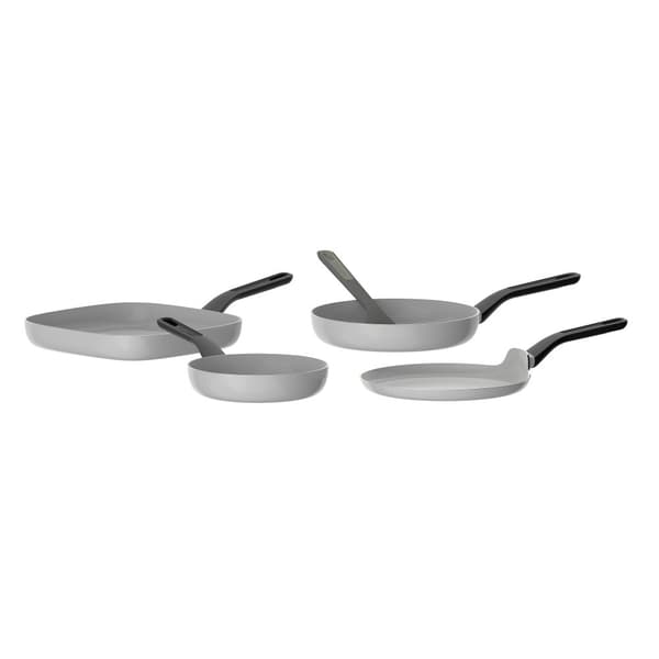BergHOFF 4-delt stegepandest Uqonic Downdraft-serien med 20/24/26 cm pander + pandekagepande & gratis paletkniv