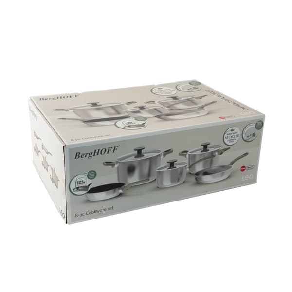 BergHOFF 6-delt Grydest - Uqonic Downdraft-serien med lyse hndtag og glaslg