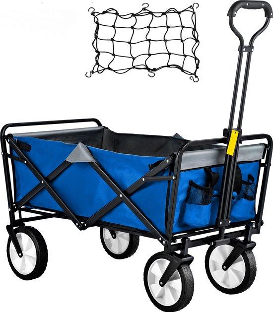 Hopfällbar vagn - blå och grå - 176 lbs