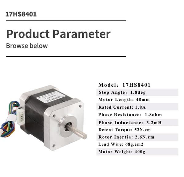 Stegmotor Nema 17, Fri frakt, 78Oz-in