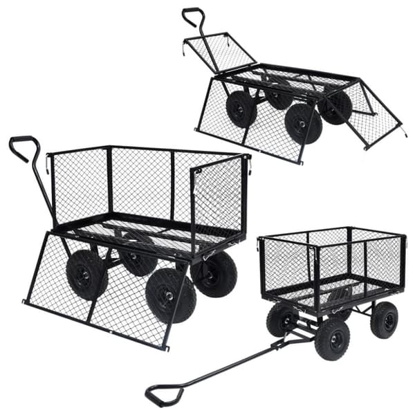 Trädgårdsvagn svart 350 kg