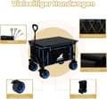 Miniatyrbild 6 av 9: Rootz hopfällbar handvagn med bordsskiva - Bärbar nyttovagn - Utomhusvagn - Mångsidig 2-i-1-design - Terränghjul - Hållbar konstruktion - Utfälld: 92