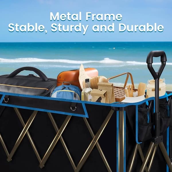 Rootz Ultimate Foldable Handcart - Utility Wagon - Hopfällbar vagn - Hög lastkapacitet - Terränghjul - Hållbar design - 106cm x 105cm x 54cm Utfälld;