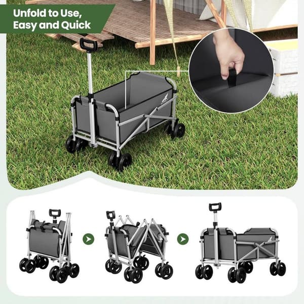Taitettava Rootz-käsikärry - Utility Wagon - Ulkokäyttöön tarkoitettu vaunu - Kompakti ja kannettava, maastopyörät, suuri kantavuus - 86 cm x 93 cm x