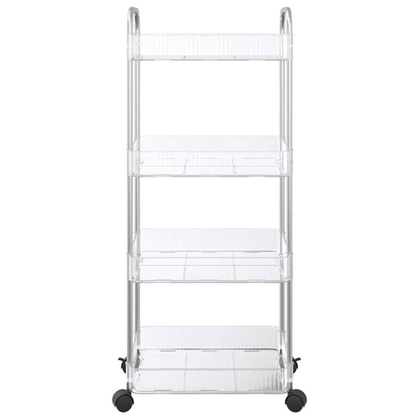 opbevaringsvogn i 4 niveauer transparent 37x28x95 cm akryl