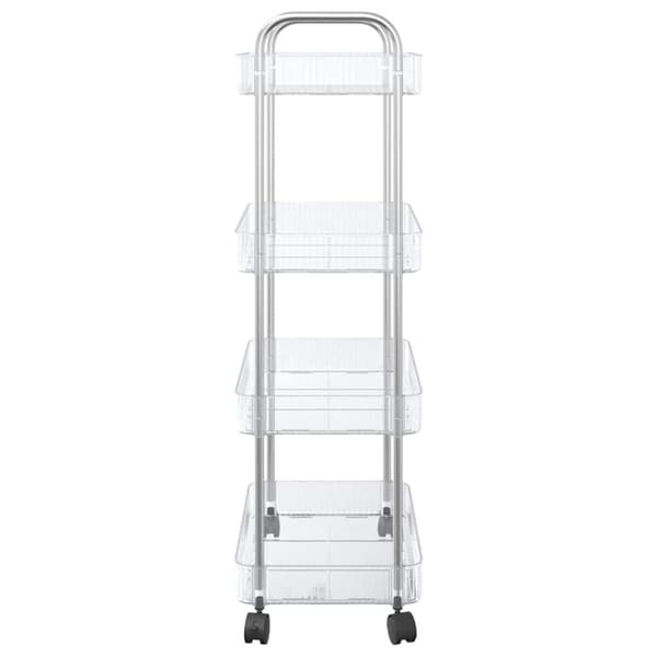 opbevaringsvogn i 4 niveauer transparent 37x28x95 cm akryl