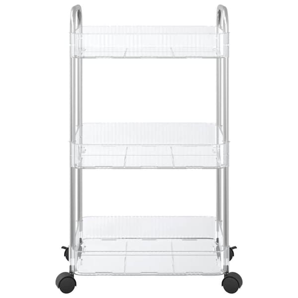 opbevaringsvogn i 3 niveauer transparent 37x28x68 cm akryl