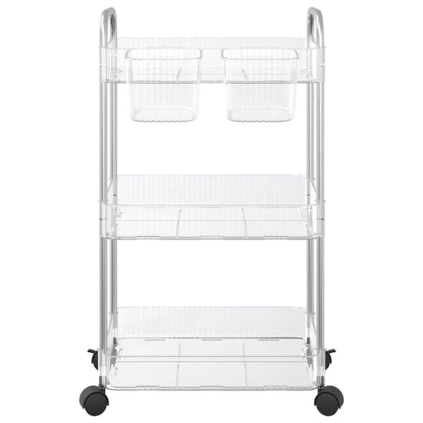 opbevaringsvogn i 3 niveauer transparent 37x28x68 cm akryl