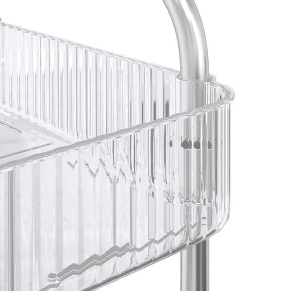 opbevaringsvogn i 3 niveauer transparent 37x28x68 cm akryl