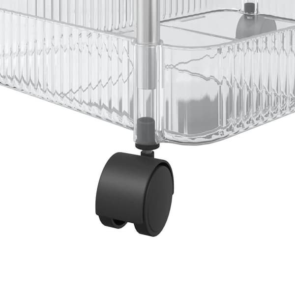 opbevaringsvogn i 3 niveauer transparent 37x28x68 cm akryl