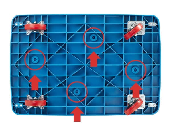 HIGHER®️ Tungt foldbart platformstativ - 150 kg kapacitet, 360° drejelige hjul til lager & logistik