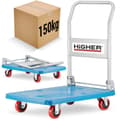 Miniatyrbild 1 av 9: HIGHER®️ Hopfällbar Transportvagn - 150kg Kapacitet, 360° Svänghjul för DIY-projekt