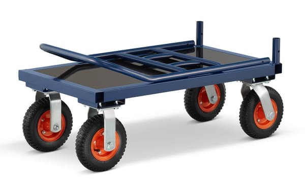 HIGHER CargoMaster 640 kg Blå & Sort Stålplatformsvogn med Luftdæk