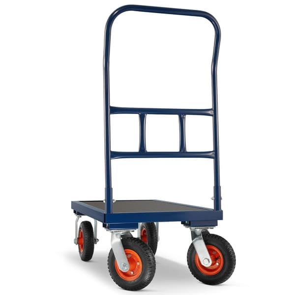 HIGHER CargoMaster 640 kg Blå & Sort Stålplatformsvogn med Luftdæk
