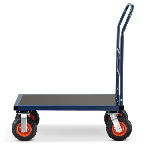 HIGHER CargoMaster 640 kg Tavaravaunu - Raskasrakenteinen teräs, taitettava kahva, 90x50 cm alusta - Ihanteellinen DIY:hen ja kotikäyttöön
