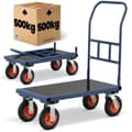 Pikkukuva 1 / 9: HIGHER CargoMaster 640 kg Tavaravaunu - Raskasrakenteinen teräs, taitettava kahva, 90x50 cm alusta - Ihanteellinen DIY:hen ja kotikäyttöön