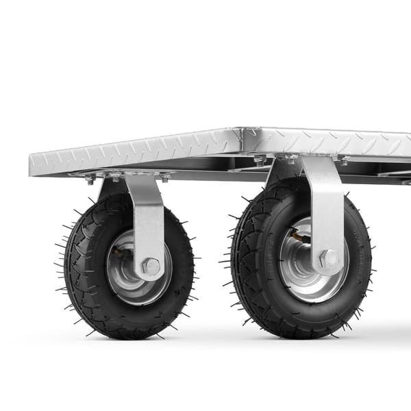 Högre tung transportvagn - 500kg kapacitet, stålram, luftdäck