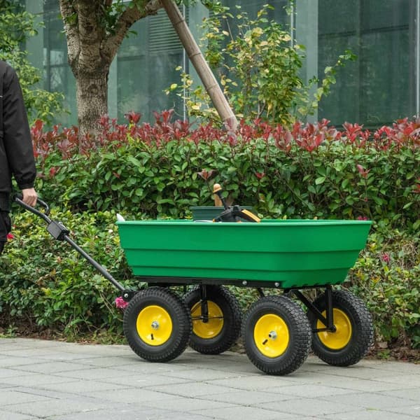 Rootz Hand Garden Trolley - Dump Cart - Yard Wagon - Luting 75 ° - 125L, 200 kg Load - 118cm x 58 cm x 102 cm - Bekväm transport