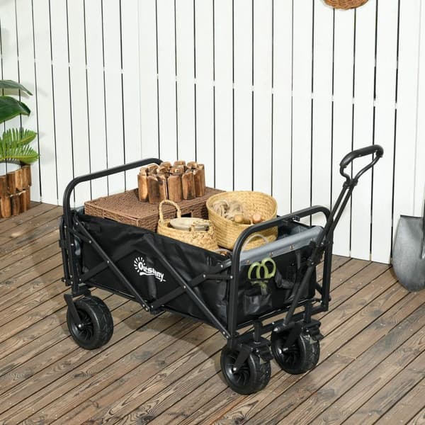 Rootz Folding Garden Cary - Apuohjelmavaunu - Kuljetusvaunu - Säädettävä kahva - 94 cm x 57cm x 77-100 cm