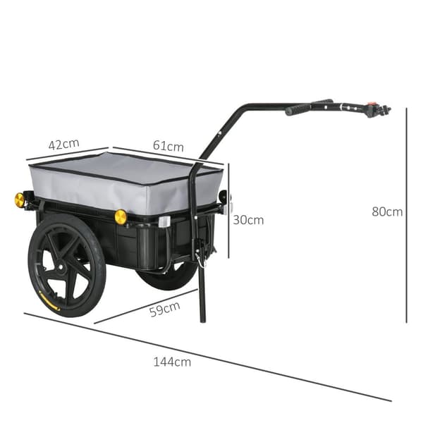 Rootzin polkupyörän perävaunun kuljetusperävaunu - Universal Bike Cart - Helppo Assembly - 70L kapasiteetti - 144L x 59W x 80H CM