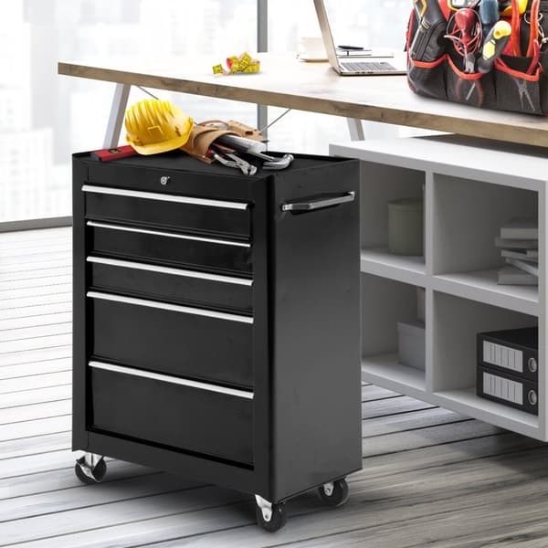 Rootz Rolling Steel -työkaluvauva - Työpajakoru - Työkalun tallennus - Lukittava 2 näppäintä - 61,5 x 33 x 82,5 cm - liukumaton suojaus
