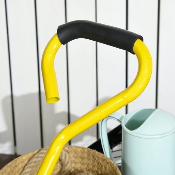 Rootz Garden Cart - Kuljetusvaunu - Käsinkerros 4 pneumaattisella pyörällä - 150 kg: n kapasiteetti - 94 cm x 48,5 cm x 100cm - kelta -musta