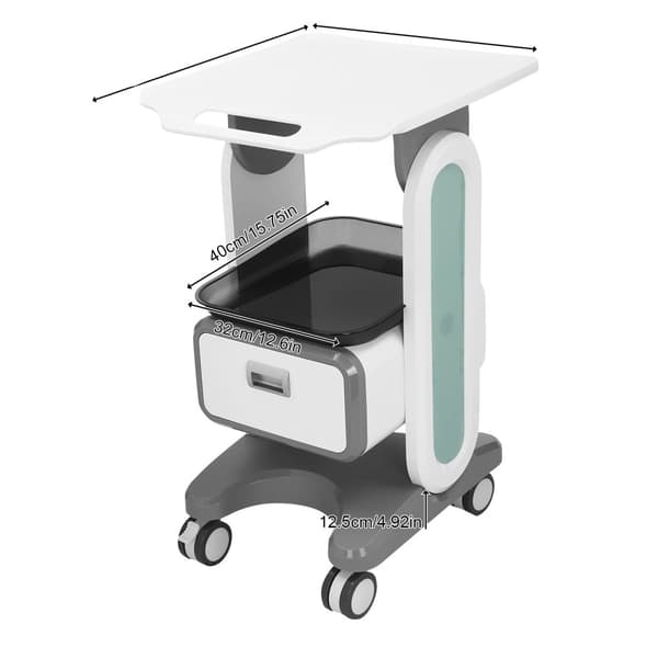 Bærbar Medicinsk Vogn, 60 kg Belastningsevne, Pladsbesparende Design,Lavendel