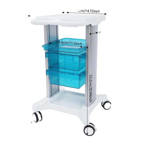 Mobil vagn, vit finish, robust ABS-konstruktion,VIT
