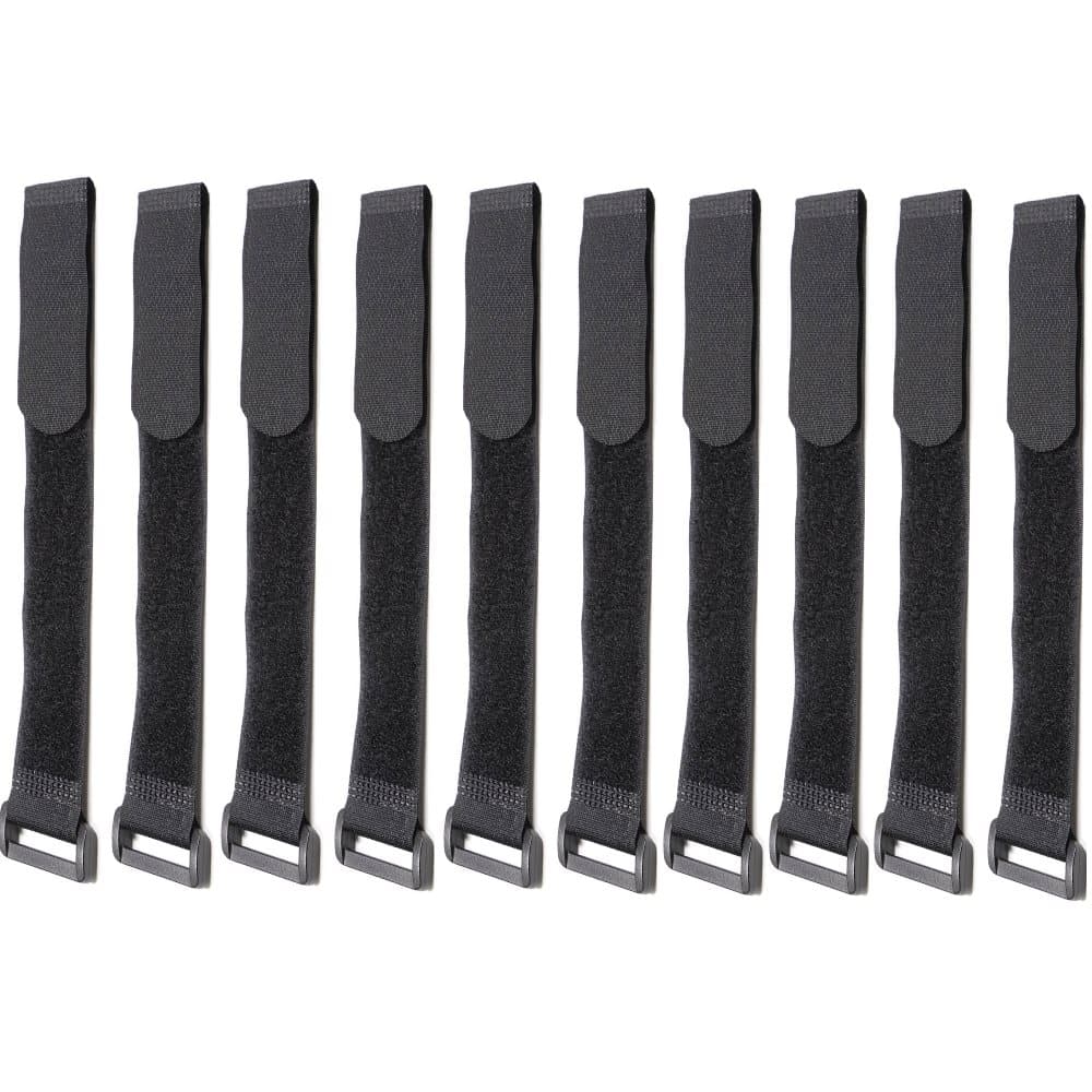 Kabelband med kardborre 10-pack Svart