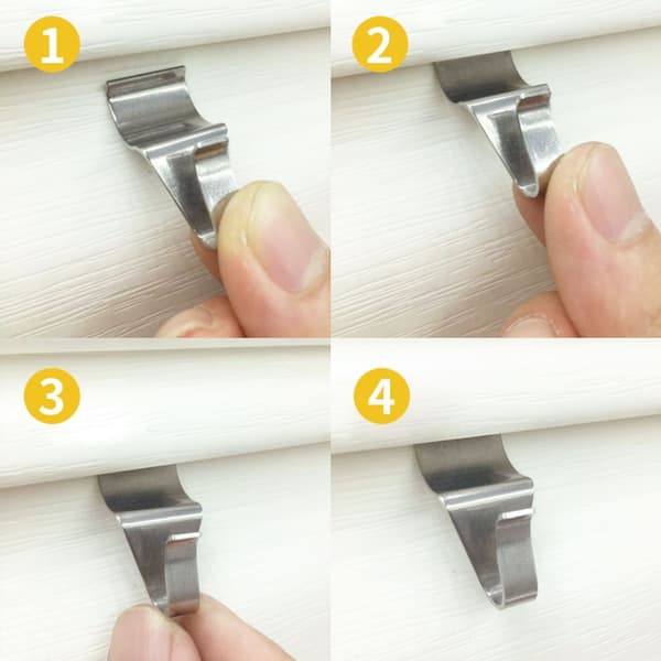 Vinyl sidospår krokar clips hängare rostfritt stål 8-pack