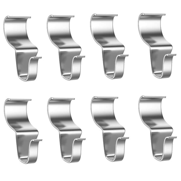 Vinyl sidospår krokar clips hängare rostfritt stål 8-pack