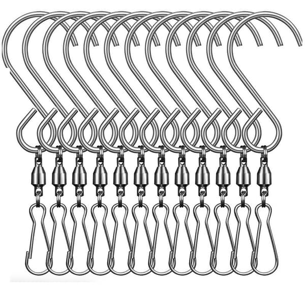 INF Drejelige kroge Clips S-formede roterende lejekroge 12-pak