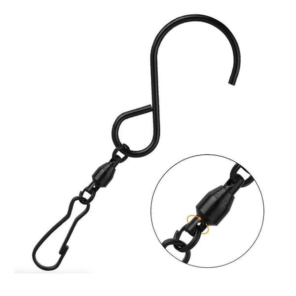 INF Drejelige kroge Clips S-formede roterende lejekroge 12-pak Sort