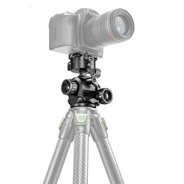 INF Växlat stativhuvud med snabbkopplingsplatta Bubble Level 360º Dubbel panoramautsikt för kraftiga stativ Monopods Kameraskjut