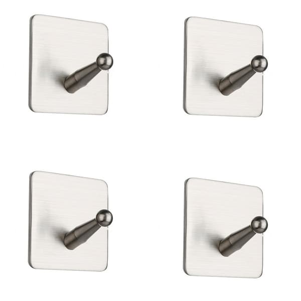 INF Firkantede perlekroker Kroker i rustfritt stål (4-pack)