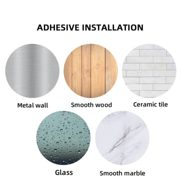 INF Silver Orb Design selvklebende kroker i rustfritt stål (4-pack)