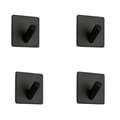Miniatyrbilde 1 av 2: INF Usynlige selvklebende kroker Firkantede veggkroker i rustfritt stål (4-pack) 0