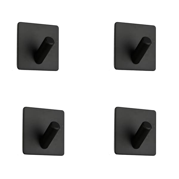 INF Osynliga självhäftande krokar Fyrkantiga väggkrokar i rostfritt stål (4-pack)