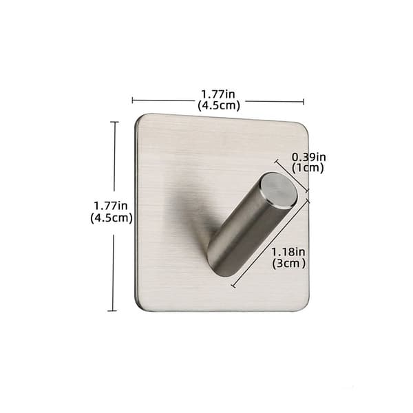 INF Osynliga självhäftande krokar Fyrkantiga väggkrokar i rostfritt stål (4-pack)