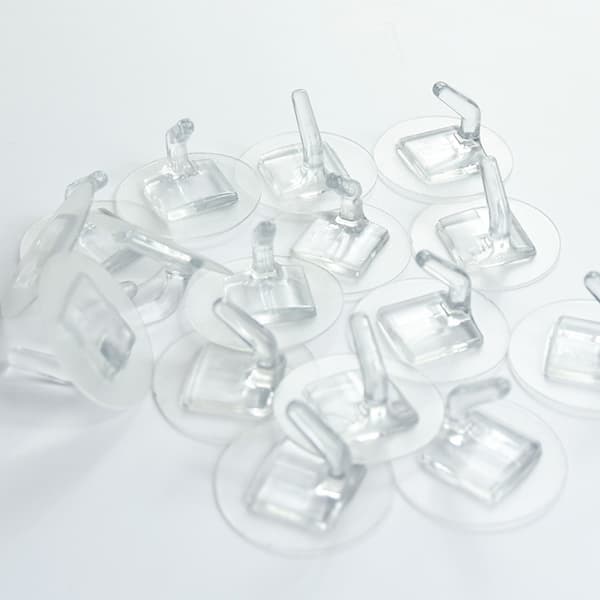 INF 10-pack genomskinliga självhäftande krokar, väggkrokar