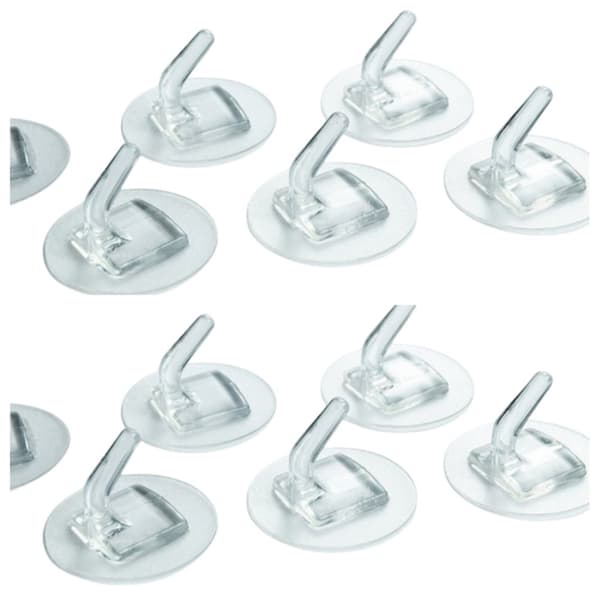 INF 10-pack genomskinliga självhäftande krokar, väggkrokar