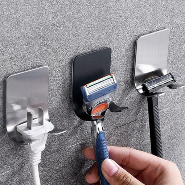 4-Pack selvklebende barberhøvelkroker, baderomskroker i rustfritt stål
