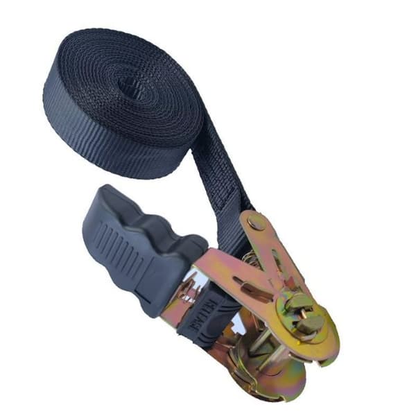 INF 4M Heavy Duty Ratchet solmittavat olkaimet, 2,5 cm leveät mustat rahtihihnat