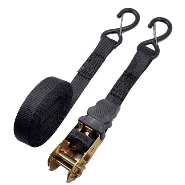INF 5M skralderem med kroge (2,5 cm sort) - Sikr din last