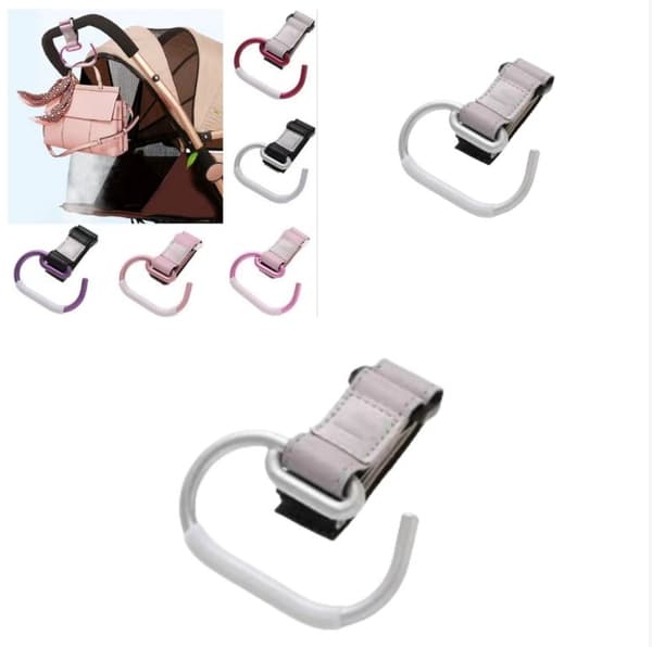 INF 2-pakke klapvognskroge, justerbare stropper, holder op til 2,5 kg