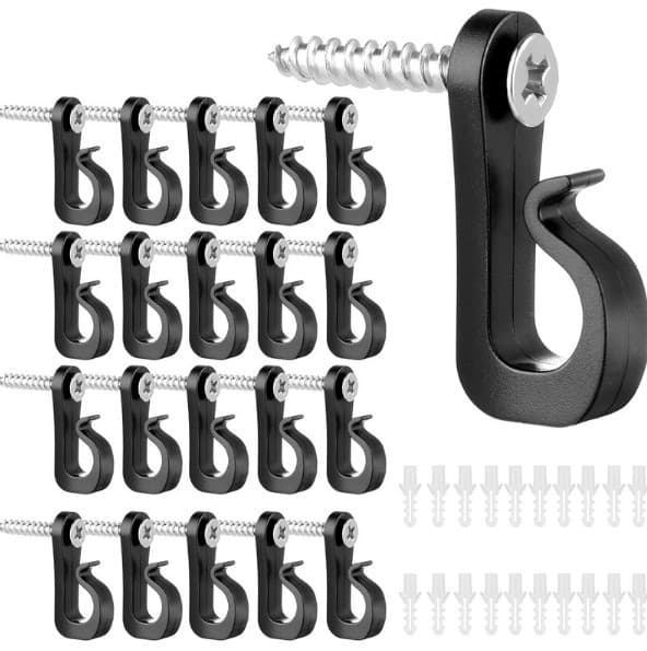 INF 20 Pack Plastic String Light Kroge med Skruer