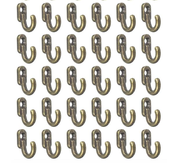 INF 30-pack metallkrokar för att hänga nycklar, smycken, handdukar och mer