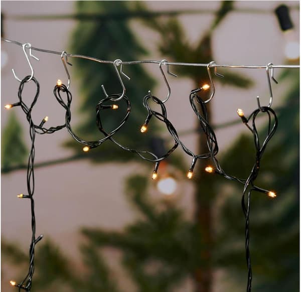 INF 50 Pack Christmas Light Clips Hopeanväriset Outdoor String Light Clips